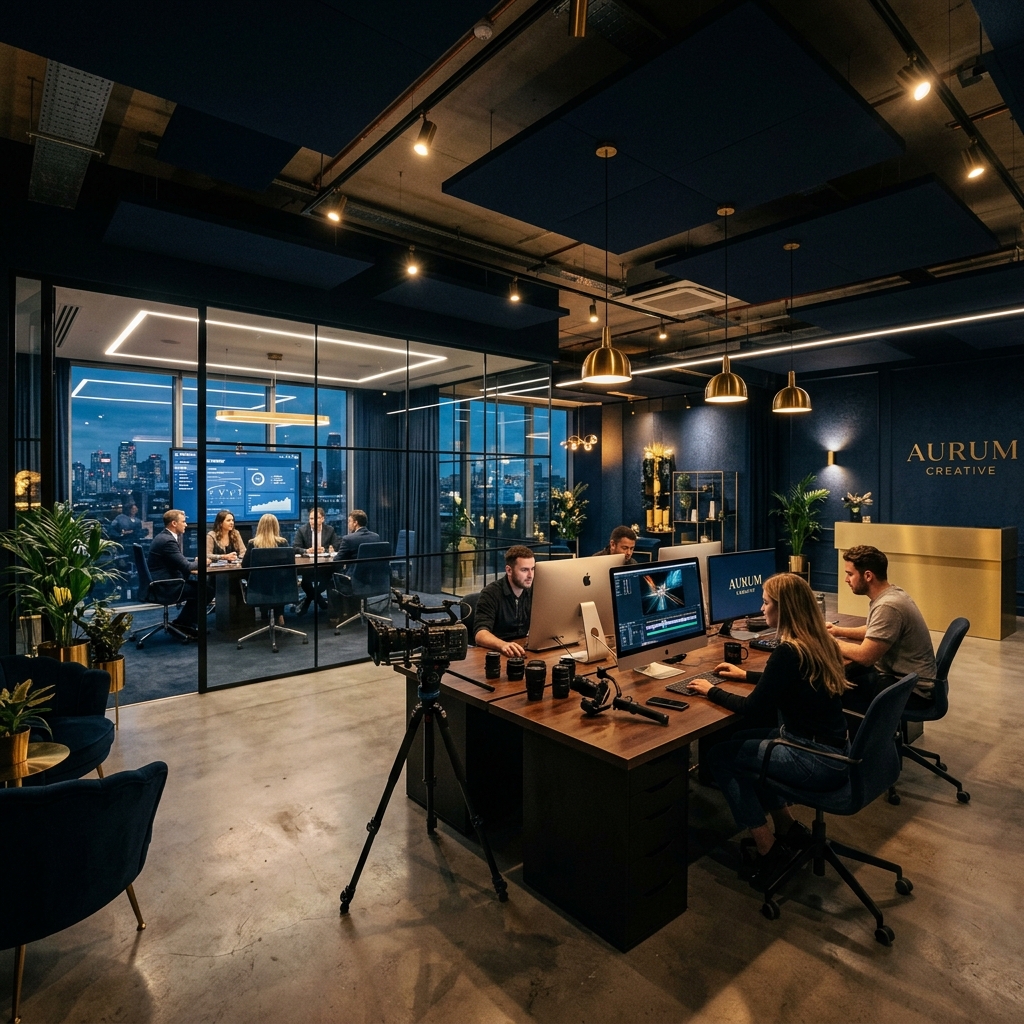 Action Lens Creative studio with cinematic lighting